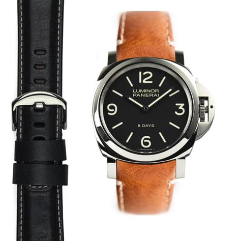 panerai solid end link curved|Curved End Leather Strap for Panerai Luminor 44mm Watch.